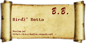 Biró Betta névjegykártya